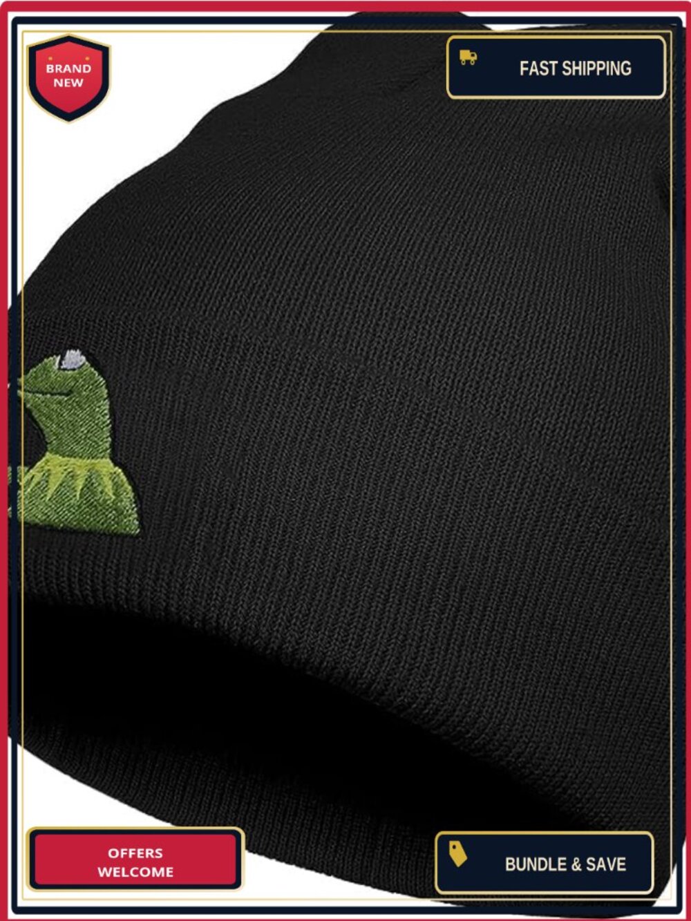 Embroidered Knit Beanie Hat Winter Warm Skull Cap Unisex